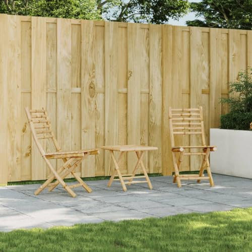 Somanki Gartenstühle 2 STK. Klappbar 43x54x88 cm Bambus, Gartensessel, Balkonstuhl, Hochlehner, Balkon Stühle, Terrassenstuhl, Balkonmöbel - 368039