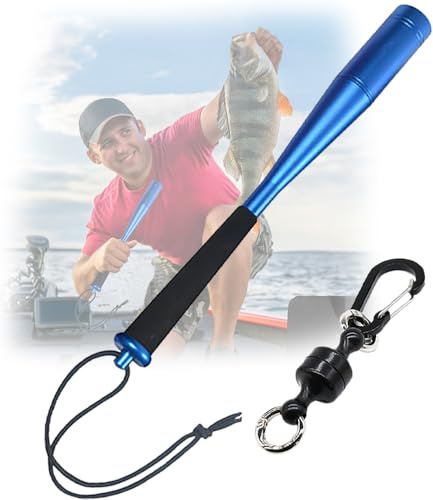 Cerkkapo Aluminium Fischtöter, Fischbetäuber, Angel Totschläger mit Rutschsicherer Griff, Handschlaufe Fischbetäuber, Angelzubehör Fisch Totschläger, Fishing Fischbetäuber,Praktisch inkl. Handschlaufe