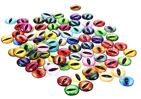 GLSTOY 100pcs Handmade Glass Eyes Dragon Eye DIY Doll Materials DIY Craft Eyes Eyeball for DIY Decorative Dolls Eyes Doll Eyes Cabochons DIY Eyes DIY Animal Doll Eyes DIY Plush Doll Eyes