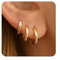 FUNEIA 3 Paar Creolen Silber 925 / Gold Damen Set 14K Vergoldet Kleine Ohrringe Hypoallergen Wasserfest Mehrere Ohrlöcher Mini Piercings Schmuck