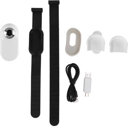 Sarini Cámara de acción con Collar para Perros HD 1080P, Pantalla de 0,96 Pulgadas, Mini cámara de acción con Gran Angular de 90°, no Requiere WiFi, Uso para Perros y Gatos en Interiores y Exteriores