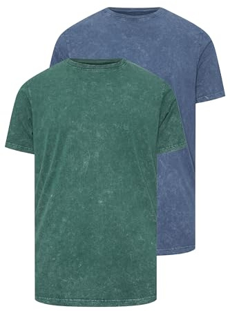 BadRhino Big & Tall 2 Pack & Green Acid Wash T-Shirts - Men's - Plus Size Curve