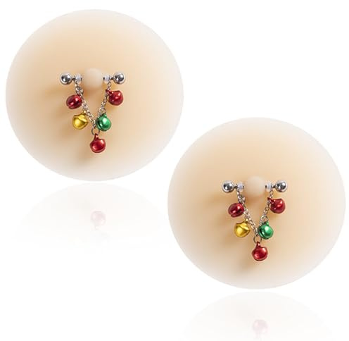 Foycow 2 Pcs Silicone Nipple Cover with Piercing, Waterproof, Reusable Pasties