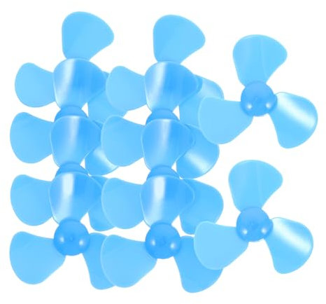 ifundom 10Pcs Science Experiment Mini Fan Blades 3 Leaves Replacement Tiny Fan Compact Design Motor Accessories Sky-blue