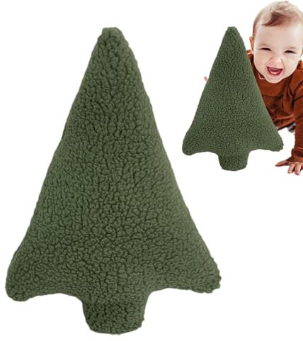 Cuscino a forma di albero di Natale – Cuscino decorativo di Natale, Cuscino di peluche per le vacanze | Cuscino decorativo in morbido peluche, cuscino decorativo di Natale invernale, cuscino per