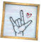 I Love You Sign Language Wooden Photo Frame Commemorative Gift for Her On Valentine's Day And Mother's Day
