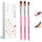 MelodySusie Acrylic Nail Brush Set,Size 8/10/14 3Pcs Professional Nail Brushes for Acrylic Application Acrylic Powder Nail Art Extension and 3D Nail Carving for DIY Home Salon Nail Art Tool Pink