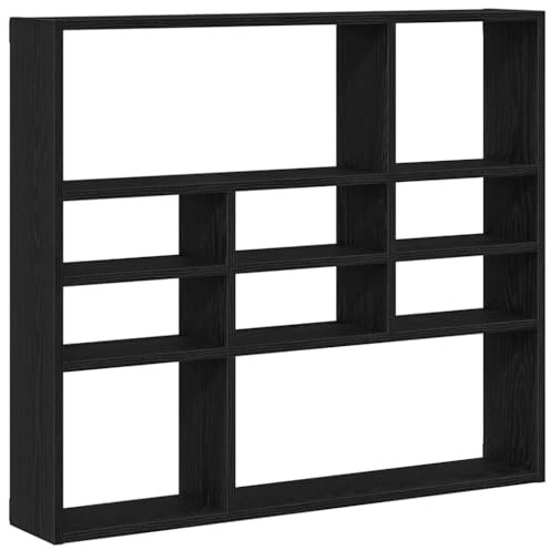 vidaXL Wandregal Schwarz Eichen-Optik 90x16x78 cm Holzwerkstoff