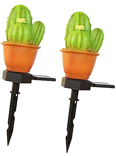 TOYANDONA Lampes Solaires Cactus Led Étanches Pour Éclairage De Jardin à Énergie Solaire Décoration Extérieure Pelouse Et Allée Lot De 3 Lampes à Enfoncer Pour Terrasse