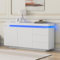 Jaxenor Hochglanz Sideboard Wohnzimmer mit 2 Türen 3 Schubladen, Wohnzimmerschrank mit LED Licht, Küchenschränke Einzeln, Esszimmerschrank, Grifflose, Weiß