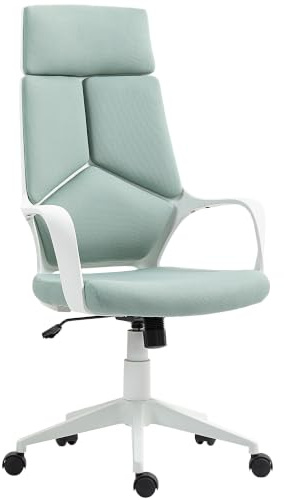 HOMCOM Sedia da Ufficio con Funzione Dondolo 63x63x117-127 cm Verde