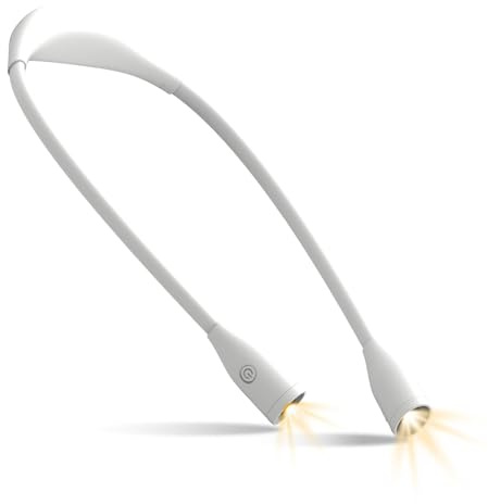 Handarbeitsleuchte zum Umhängen, Nackenlampe Stricken, Lumi Crealis Nackenlampe, Buchlampe 3 Farben & 9 Helligkeitsstufen Für Lesen, Biegbare Arme, für Lesen Stricken Häkeln Nähen Reparieren