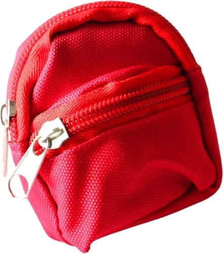 Rot Mini-Puppen-Rucksack, Schultasche, Puppenhaus-Schulzubehör für Puppenhaus-Dekoration, Simulations-Mini-Taschenmodell, Zubehör