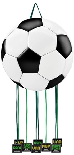 OH YEAH Piñata zum Geburtstag, groß, Fußball, Ø 42 cm, Dekoration für Kinderpartys, Jungen und Mädchen, große Pinata zum Befüllen mit Spielzeug und Süßigkeiten, einfach zu befüllen