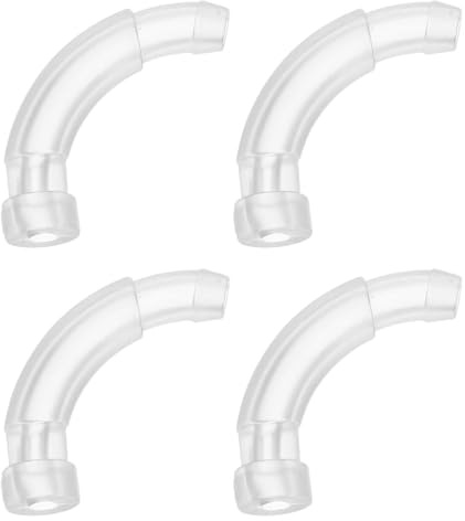 MALUGOGO 4 pcs Earmold Tubing Lock Hearing Aid Ear Hook Replacement Parts Quick-Fit Tubing Connector Ear Molds Connector for DIY Repair BTE Hearing Aid Accessories