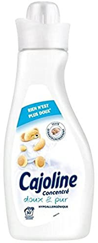 CAJOLINE Adoucissant Concentré Doux et Pur, Hypoallergénique, Testé dermatologiquement, Extrême douceur, 750mL (30 Lavages)