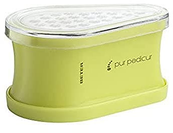Beter – Quitadurezas con depósito para pedicura, elimina durezas y pieles muertas de los pies, acero inoxidable, con lima de pedicura