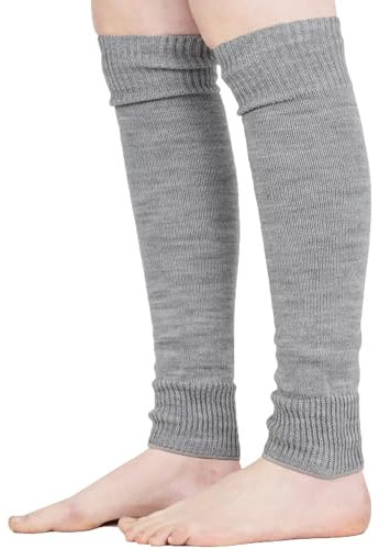 Mysocks Stulpen Damen beinwärmer Frauen Mädchen Winter 80er Stulpen Beinstulpen Beinwärmer Kniestrümpfe Leg Warmers Strümpfe in Einheitsgröße, Grau