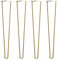 The Hairpin Leg Co. 4X Haarnadel-Tischbeine: Doppel-Schweiß Stahl, Schrauben, Anleitung, Schutzfüße. Klassischer 10mm 2 Stangen Stil. 71cm Messing