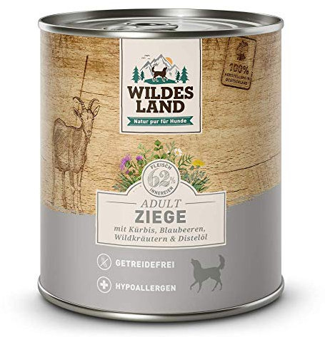 Wildes Land - Adult Ziege - 24 x 800 g - Nassfutter - Hundefutter