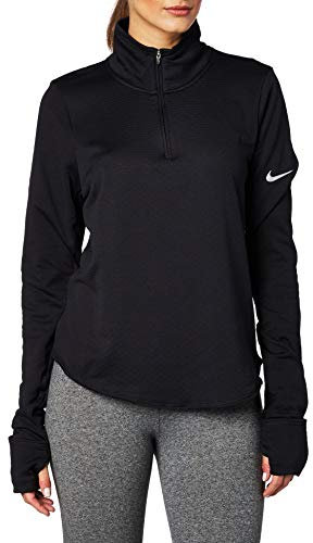 Nike W Nk SPHR Elmnt Top Hz Long Sleeved T-Shirt - Black/(Reflective Silver), M