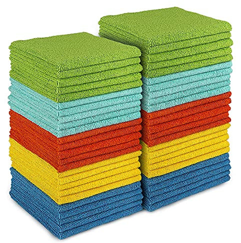 AIDEA Mikrofaser Reinigungstücher Lappen Putztücher Fenster Tücher Mikrofasertücher Geschirrtücher 50 Stück, 30x30cm