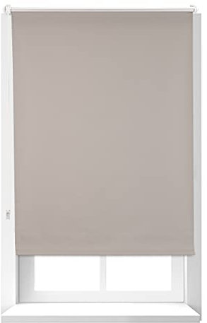 Relaxdays Thermorollo, blickdicht, Verdunkelungsrollo, Thermobeschichtung, Gesamt: 80x160 cm, Stoffbreite 76 cm, braun