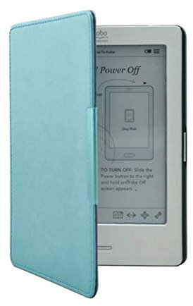 Lunso - Étui à rabat - Convient pour Kobo Touch 1 (6 pouce) - Bleu clair