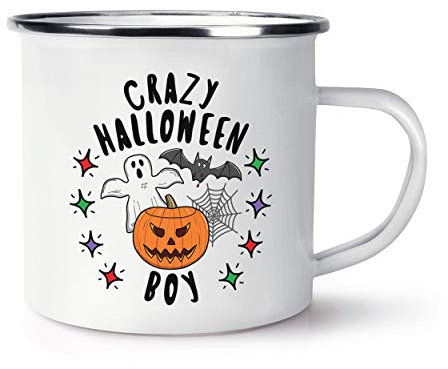 Crazy Halloween Boy Stars Enamel Mug Cup