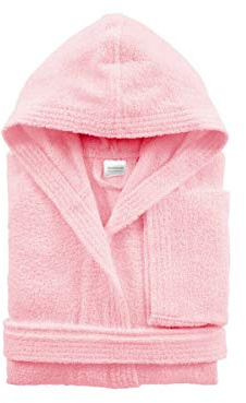 Morbidissimi Accappatoio Junior in Spugna Con Cappuccio, Cinturino e 2 Tasche, Accappatoi Ragazzi, Bambino e Bambina in Spugna Morbida 400 gr/mq 100% Puro Cotone V821 (Accappatoio Rosa, 14-16 anni)