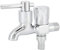 Ménage 1 entrée 2 sortie G1 / 2in robinet à double usage, robinet à double tête, facile à installer pour la salle de bain de la cuisine