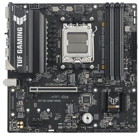 ASUS TUF Gaming A620M-PLUS WiFi mATX Mainboard (DDR5, PCIe 4.0, 2X M.2, Wi-Fi 6, 2.5Gb LAN, HDMI, DP, USB 10Gb/s Typ-A & Typ-C, BIOS Flashback, M.2 Q-Latch, Aura Sync, 8+2+1 Phasen)