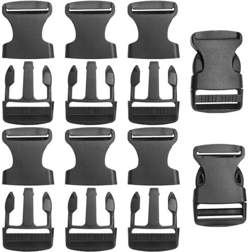 Ruidee 10 Pezzi Fibbie Plastica Zaino Fibbia di Ricambio Fibbia a Scatto Doppie Regolabile Fibbia a Clip Accessori