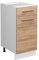 Vicco Küchenunterschrank Fame-Line, Goldkraft Eiche/Weiß, 40 cm ohne Arbeitsplatte