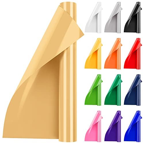 Artcut Iron On Vinyl, 12 x 3ft Heat Transfer Vinyl for Fabric, Shirts, Clothing, Bag(Soil Gold)