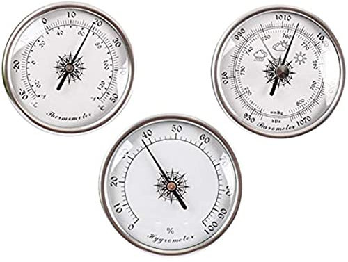EdirFtra 3pcs / Set Barometer Thermometer Hygrometer, Barometer drinnen, Outdoor-Barometer, Wetterbarometer, Barometer für die Hauswand, 72mm