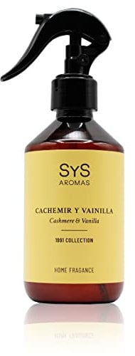 SYS Aromas Ambientador Pulverizador Cachemir y Vainilla 1991 - Spray Concentrado - Fragancia Duradera, Elimina Olores, Ideal para Hogar, Oficina, Baño - 300 ml