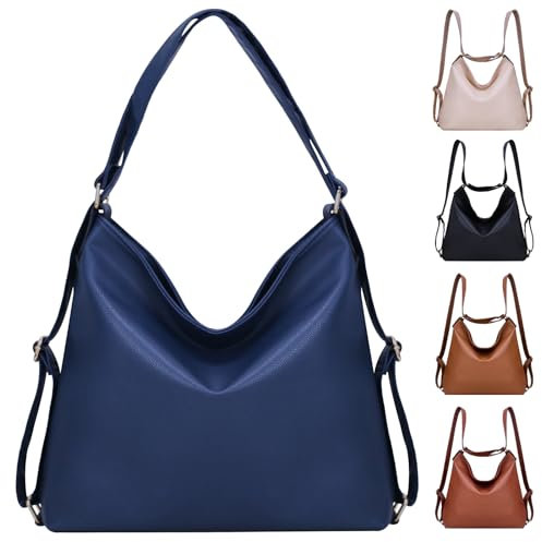 ARNTY Rucksack Damen,Handtasche Rucksack Tasche 2 in 1 Damen, Rucksack Damen Elegant, Schultertasche Damen für Arbeit, Reisen, Ausflug(Blau)