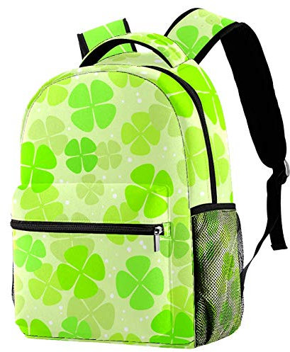 IUBBKI Reiserucksack Hellgrün Klee Student Tasche Langlebig Cool Große Kapazität Personalisierte Wasserdichte Rucksack für Schule Kinder, Siehe Abbildung, One size