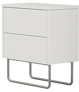 Vicco Nachttisch Calvin, Weiß, 45 x 50 cm | zur Ablage von Alltagsgegenständen neben dem Bett