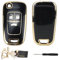 3 Botones Funda de Silicona para Llave de Coche Compatible con Opel Vauxhall Insignia Astra Zafira Mokka Chevrolet Aveo Cruze Spark Carcasa Llave Funda Mando TPU Protectora Negro con Llavero
