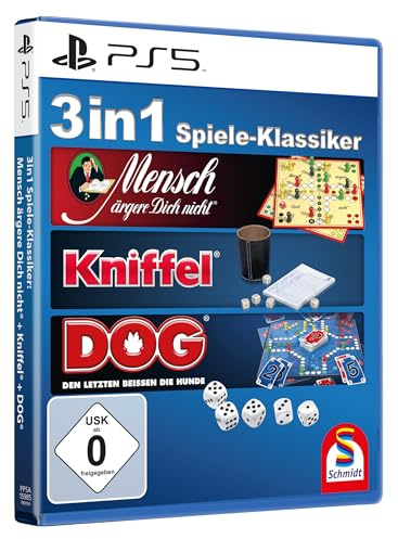 Markt + Technik 3 in1 Spiele Klassiker - Mensch ärgere dich nicht - Kniffel - DOG - Den letzten beißen die Hunde für PS5