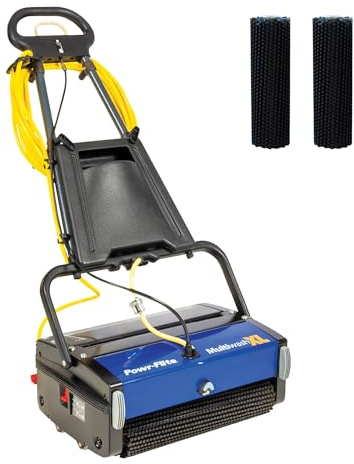 Powr-Flite Multiwash 18 inch Electric Floor Scrubber Machine with Brushes, Commercial Floor Scrubber for Carpet, Tile, VCT, Laminate, Grout, Sports Floor, Concrete and more, PFMW18