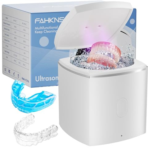 U-V Ultrasonic Dental Cleaner; Ultrasonic Denture Cleaning Machine, Alignment, Whitening Tray, Portable 200ml Invisalign Mouthguard Cleaner - Sonic Cleaner
