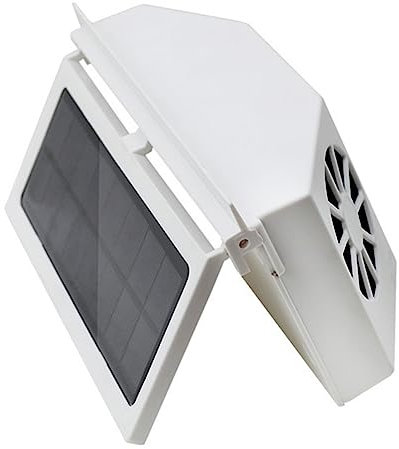 Mobestech Solar Fan Solar Air Conditioner Solar Car Fans Car Air Conditioner Cooler Cooling Fans Car Fan for Backseat Car Vent Fan Auto Window Fans for Car Abs White Exhaust Fan Air Outlet