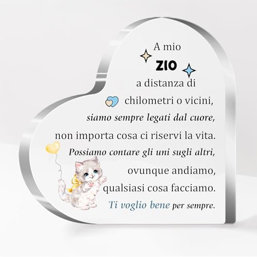 Zio Acrilico Cuore Placca Ornamenti Targhe e Cartelli Decorativi Uomini Compleanno Festa del Padre Regali Scrivania Segno Regalo Natale Personalizzato Pensionamento Grazie Zietto Apprezzare Ricordo