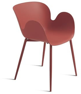 Mondo Viro Moderner Stuhl aus Polypropylen Fluo mit Gestell aus lackiertem Metall, 53 x 56 cm, Höhe 80 cm (4, rostfrei)
