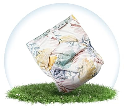 Hinzling Stoffwindel Überhose Newborn (Monstera) – Größenverstellbar & langlebig aus recyceltem Polyester – Weiche Passform & zu zuverlässige Abdichtung