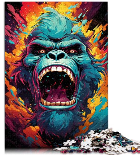 Puzzles als Geschenke, Malerei, farbiges Orang-Utan-Puzzle, 1000-teiliges Holzpuzzle, Lernspiel, Herausforderungsspielzeug (50 x 75 cm)