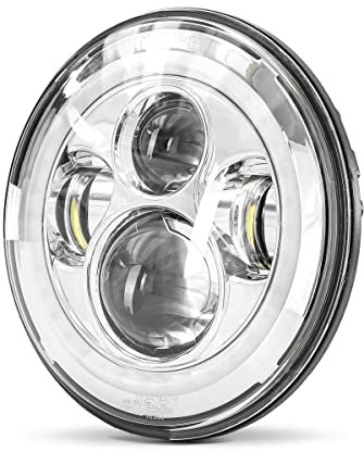 LED Scheinwerfer 7 kompatibel mit Harley Davidson mit E-Prüfzeichen DRL FS7 chr